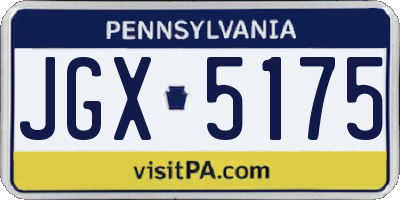 PA license plate JGX5175