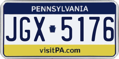 PA license plate JGX5176