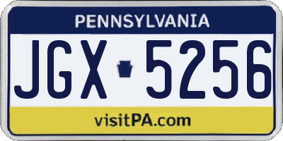 PA license plate JGX5256