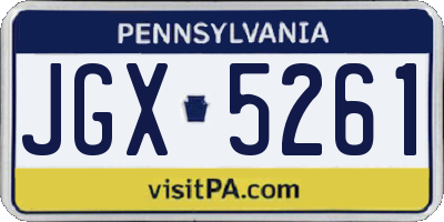 PA license plate JGX5261