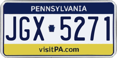 PA license plate JGX5271