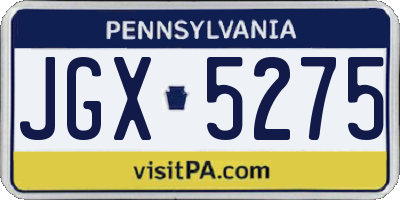 PA license plate JGX5275