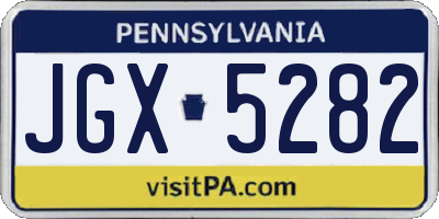 PA license plate JGX5282