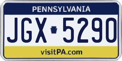 PA license plate JGX5290