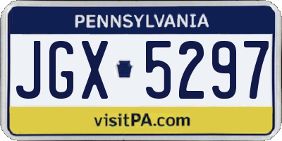 PA license plate JGX5297