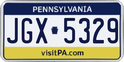 PA license plate JGX5329