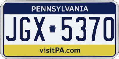 PA license plate JGX5370