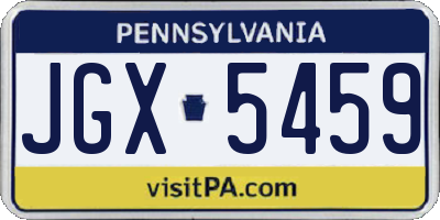 PA license plate JGX5459