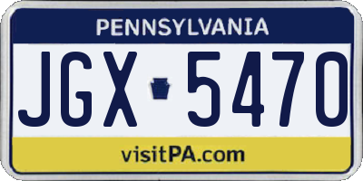 PA license plate JGX5470