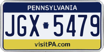 PA license plate JGX5479