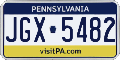 PA license plate JGX5482