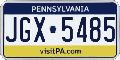 PA license plate JGX5485