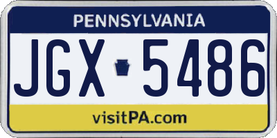PA license plate JGX5486
