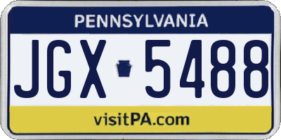 PA license plate JGX5488