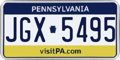 PA license plate JGX5495