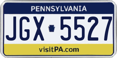PA license plate JGX5527
