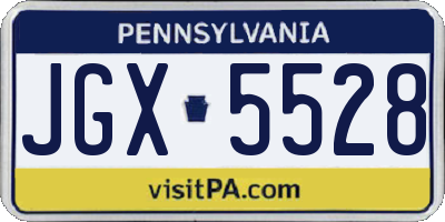 PA license plate JGX5528