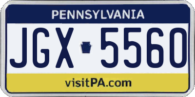 PA license plate JGX5560