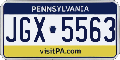 PA license plate JGX5563