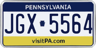 PA license plate JGX5564