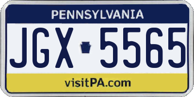 PA license plate JGX5565