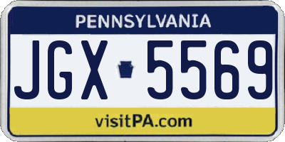 PA license plate JGX5569