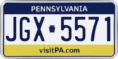 PA license plate JGX5571