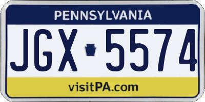 PA license plate JGX5574