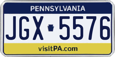 PA license plate JGX5576