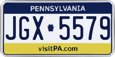 PA license plate JGX5579