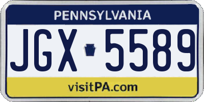 PA license plate JGX5589