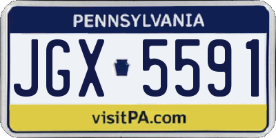 PA license plate JGX5591