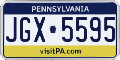PA license plate JGX5595