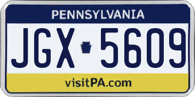 PA license plate JGX5609