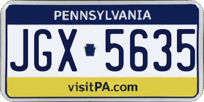 PA license plate JGX5635