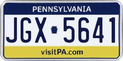 PA license plate JGX5641