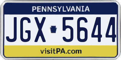 PA license plate JGX5644