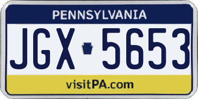 PA license plate JGX5653