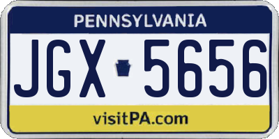 PA license plate JGX5656