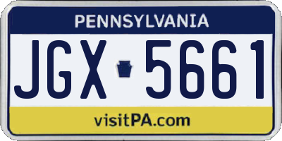 PA license plate JGX5661