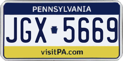 PA license plate JGX5669