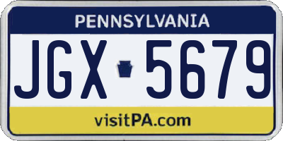 PA license plate JGX5679