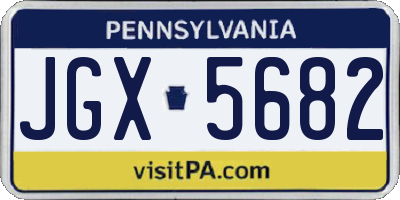 PA license plate JGX5682