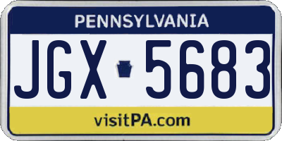 PA license plate JGX5683