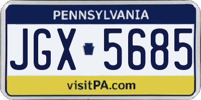 PA license plate JGX5685