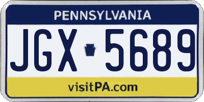 PA license plate JGX5689