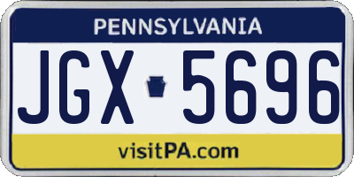 PA license plate JGX5696