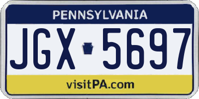 PA license plate JGX5697
