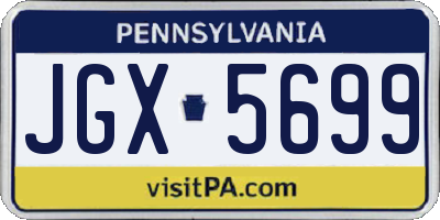 PA license plate JGX5699