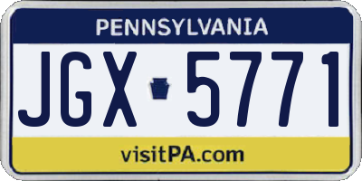 PA license plate JGX5771